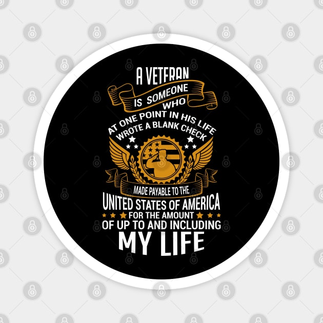 Veteran Blank Check To America Military Pride Magnet by Anticorporati